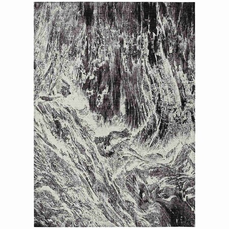 Homeroots 9' X 12' Black And Ivory Abstract Washable Indoor Outdoor Area Rug 614279
