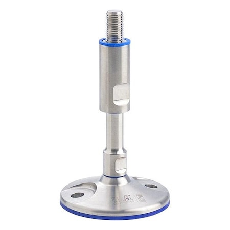 J.W. Winco Male-End Leveling Mount, 225 mm H 20-80-M12-225-B
