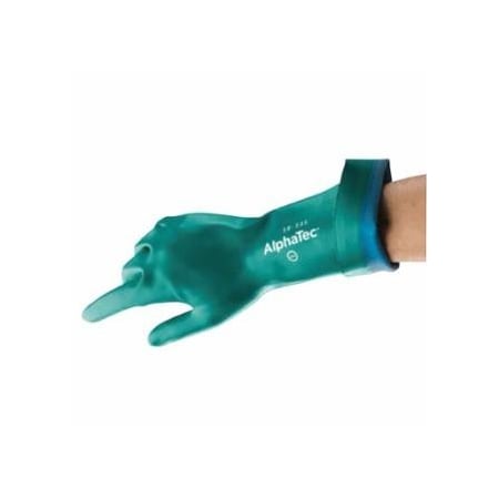 Alphatec 58-335 AQUADRI, Heavy-Duty Nitrile Gloves, Gauntlet Cuff, Soft Foam Lining, Size 10, Green 012-58-335-10