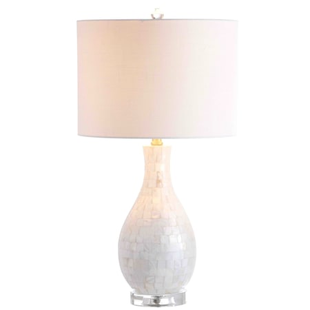 Jonathan Y Josephine 26.5" Seashell LED Table Lamp, White JYL1058A