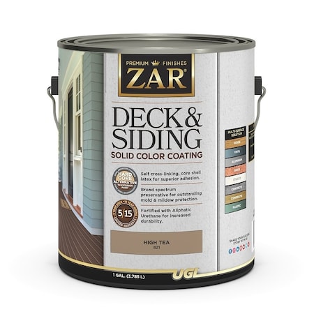 Zar Deck and Siding Solid Color Coating, High Tea, Liquid, 1 gal 82113