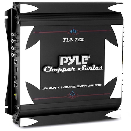 Pyle 2 Channel Car Stereo Amplifier- 1400W Dual Channel Bridgeable High Power MOSFET Audio Sound Auto PLA2200