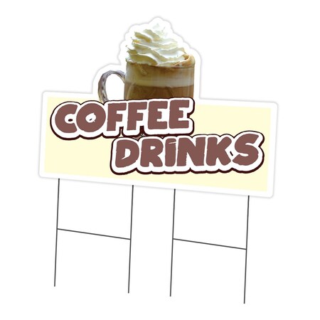 Signmission Coffee Drinks Die Cut Yard & Stake outdoor plastic coroplast window, C-DC-2436-DS-Coffee Drinks19 C-DC-2436-DS-Coffee Drinks19