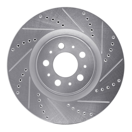 Dynamic Friction Co DFC Brake Rotor - Drilled and Slotted - Silver 631-27031R