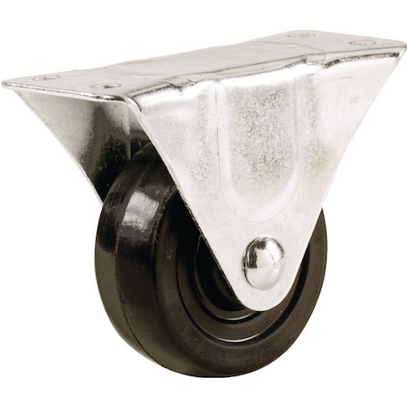 Shepherd Hardware Rigid Caster, 4 in Dia Wheel, 1-1/4 in W Wheel, Rubber Wheel, 225 lb 9484