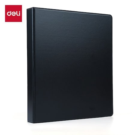 Deli Economy View Binder 0.5in, Letter, 3-Ring, 2 Pockets, Black, 12PK CF560-BK