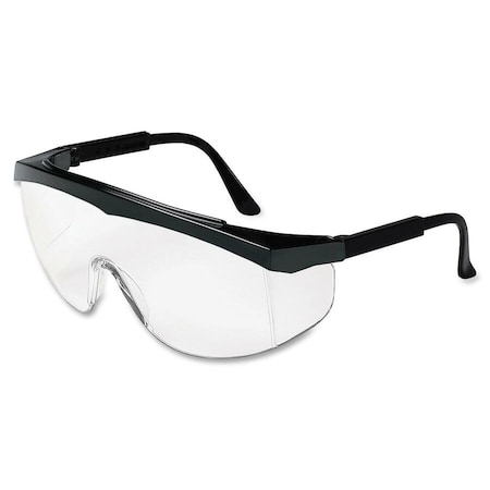 Mcr Safety SS1, Safety Glasses, Uncoated, Clear Lens, Black Frame, Half Frame, 12 PK SS010
