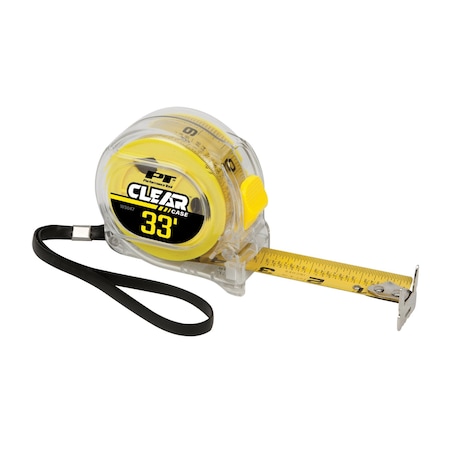 Performance Tool 33 ft. x 1 in. Clear Retractable Tape Measure W5047
