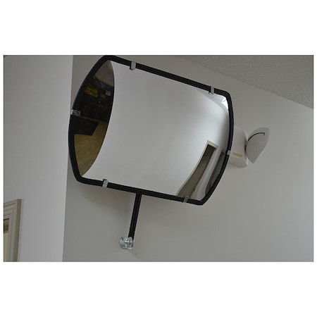 Fred Silver Convex Security Mirror, Acrylic, Not Applicable, Plastic, Rectangular, 180 Degrees Viewing Angle PLXR-P-2436T