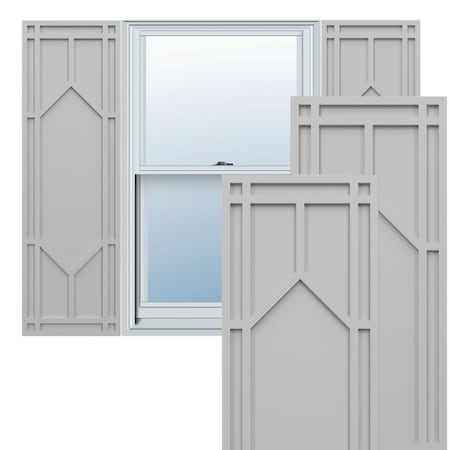 Ekena Millwork True Fit PVC Shaker Fixed Mount Shutters, Primed, 18"W x 70"H TFP001SK18X070PR