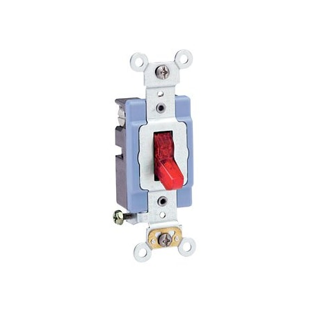 Leviton Toggle Switch, 15 Amp, 120 Volt, Red 1201-PLR