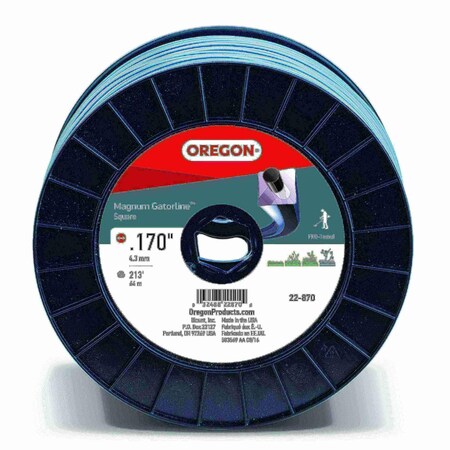 Oregon Magnum Gatorline Square Trimmer Line, .170" by 213', 3Lb Spool 22-870