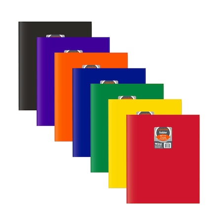 C-Line Products 8-1/2" x 11" Assorted Primary Color 3-Pocket Poly Portfolios, 1/EA, 24EA/DS 33940-DS