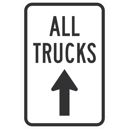 Lyle All Trucks (with Up arrow), 12x18, High Intensity Prismatic, White G-4038-HI_12x18