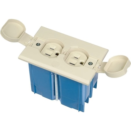 Carlon Box Kit, 4.36 in W, 2.24 in D, 3.33 in H, 1 -Gang, Non-Metallic Box, Ivory B121BFBRR