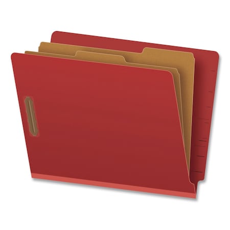 Pendaflex HD Pressboard End Tab Folders, Expands 2.5", 2 Dividers, 6 Fasteners, Letter, Red, 10PK H1250R