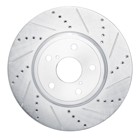 Dynamic Friction Co DFC Brake Rotor - Drilled and Slotted - Silver 631-75009R