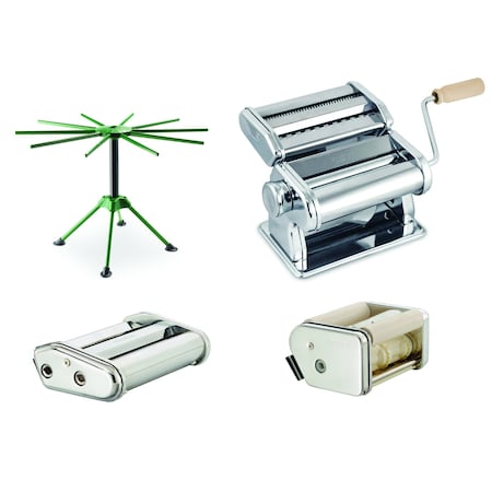 Fantes Pasta Machine, Angel Hair & Lasagna, Ravioli, and Collapsible Drying Rack BUN000690