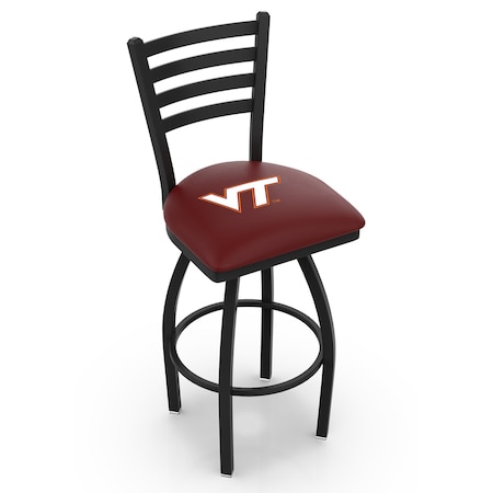 Holland Bar Stool Co 30" Blk Wrinkle Virginia Tech Swivel Bar Stool, Ladder Back L01430VATech