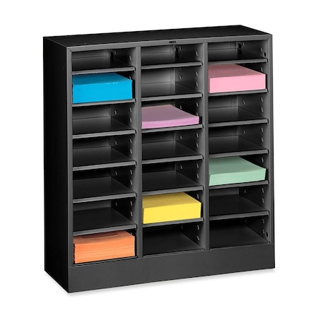 Tennsco Literature Sorter 21 Compartments, 30-5/8"W x 11-1/2"D Black 4075BK