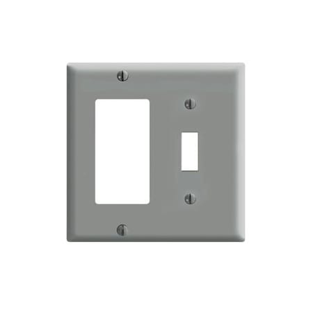 Leviton Combination Wallplate, Standard Size, Gang 2, Gray 80405-GY