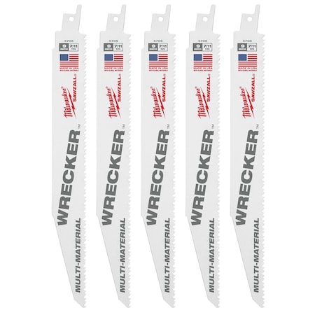 Milwaukee Tool The WRECKER Multi-Material SAWZALL Blade 9" 7/11TPI 25pk 48-00-8706