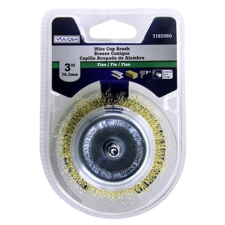 Vulcan 321311OR Wire Cup Brush, 3 in Dia, 1/4 in Arbor/Shank PTA250521/321311O