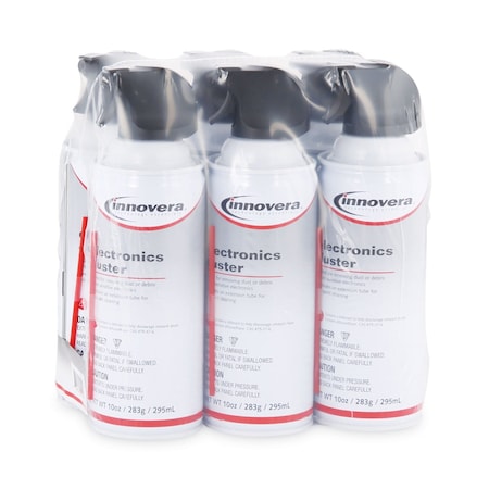 Innovera Compressed Air Duster Cleaner, 10 oz Can, PK6 IVR10016