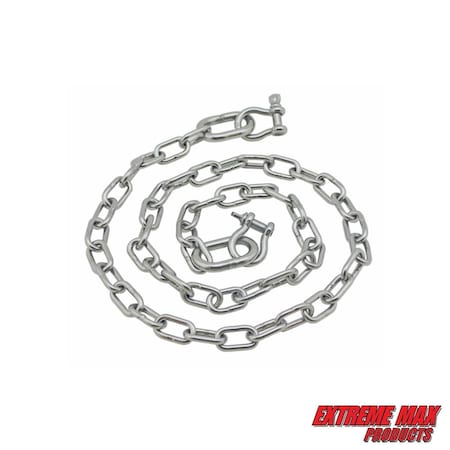 Extreme Max 3006.6581 BoatTector Stainless Steel Anchor Lead Chain - 5/16" x 5' with 3/8" Shackles 3006.6581