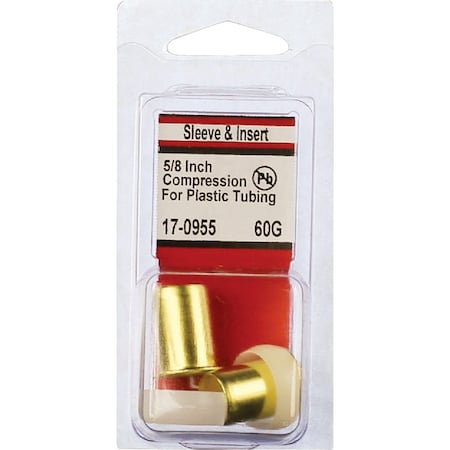 Westlake Pipe & Fittings 5/8'' OD Hard Plastic & Brass Compression Insert 17-0955