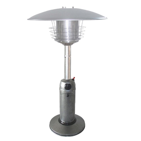 Homeroots 11000 BTU Silver Steel Propane Cylindrical Pole Tabletop Patio Heater 480580