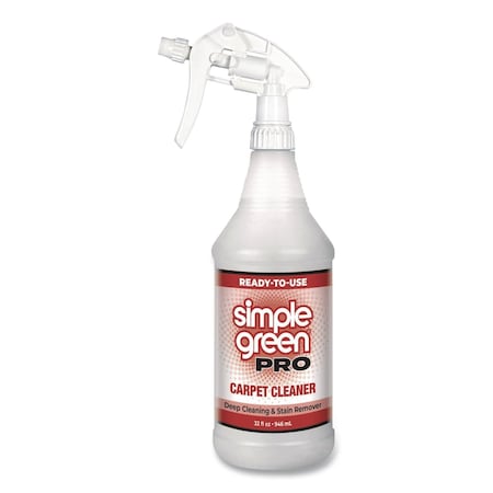 Simple Green Pro Carpet Cleaner Ready-To-Use, Unscented, 32 oz Spray Bottle, 12PK 510101206032