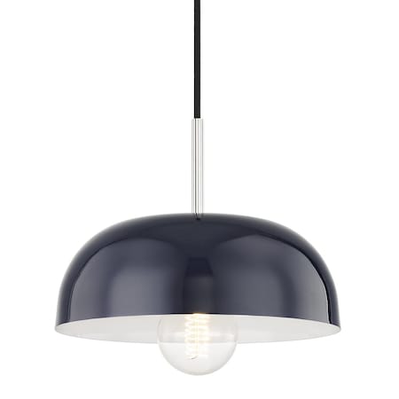 Mitzi Avery 1 Light Pendant 11 In. Polished Nickel/Navy H199701S-PN/NVY