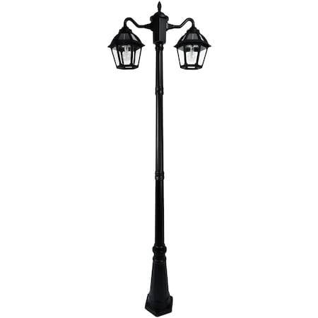 Gama Sonic Polaris Double Head Lamp Post, Black 177B50002