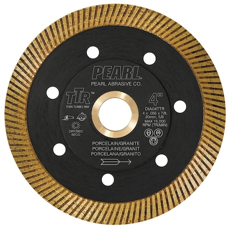 Pearl TTR Thin Turbo Rim Porcelain Blade 4in x .055 x 7/8in, 20mm, 5/8in DIA04TTR