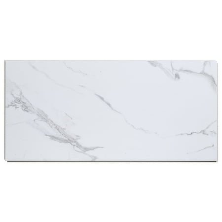 Acp Palisade Small Wall Tile, 23.2 in L, 11.1 in W, Interlocking Edge, Vinyl, Carrara Marble, Adhesive Instal 53510