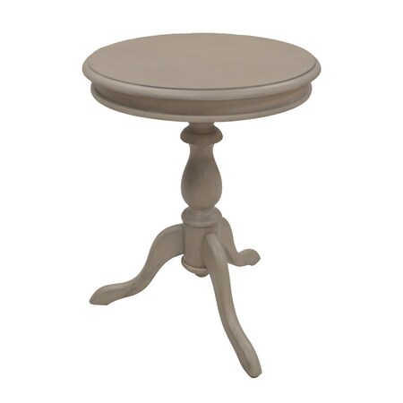 Homeroots 25" Taupe Gray Manufactured Wood Round End Table 493226