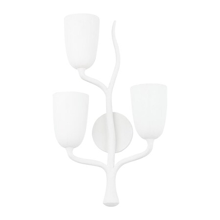 Hudson Valley Lighting Vine 3 Light Wall Sconce 14 In. White Plaster, left 5003-L-WP
