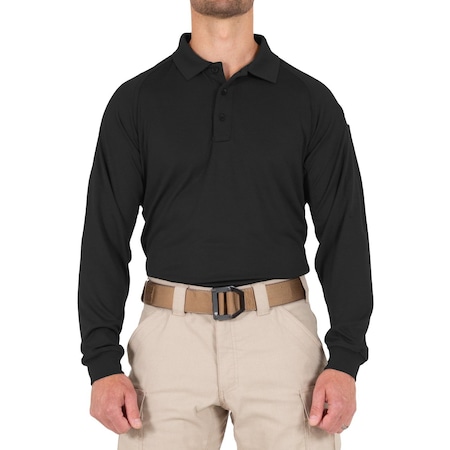First Tactical PERFORMANCE POLO LONG SLEEVE, 100% Polyester, Button, 1 Pocket(s), Black, 5XL 111503