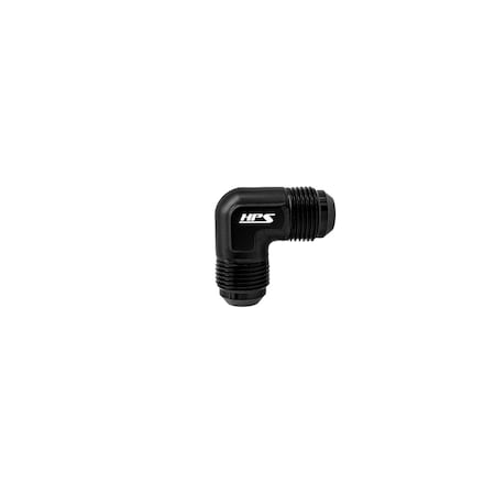 Hps Performance 90 Degree -6 AN Male to Male Union Adapter, Aluminum, Black AN821-6
