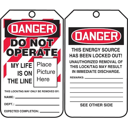Accuform DangerTag, Plastic, Plastic, PK25 MLT600PTP