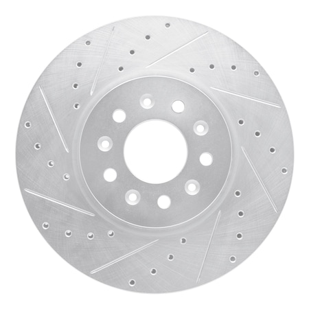 Dynamic Friction Co DFC Brake Rotor - Drilled and Slotted - Silver 631-45023L