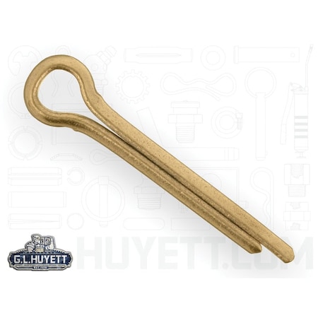 Huyett Cotter Pin, Brass, 0.250 in Dia x 1.500 in Effective Length CPB-250-1500