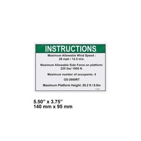 Genie REPLACEMENT DECAL-NOTICE-SIDE FRC-2669 ANS T114641GT