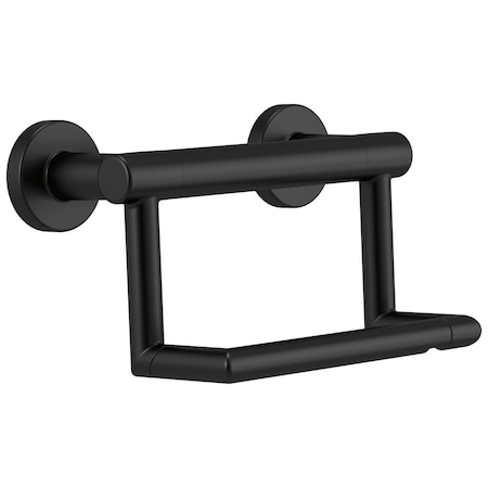 Delta Bathsafety Contemporary Tissue Holder With Assist Bar In Matte Black 41550-BL