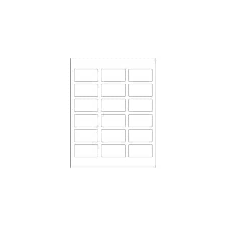 Bubblefast 2 3/8 x 1 1/4'' White Rectangle Laser Labels-18 Labels per Sheet BFLL169