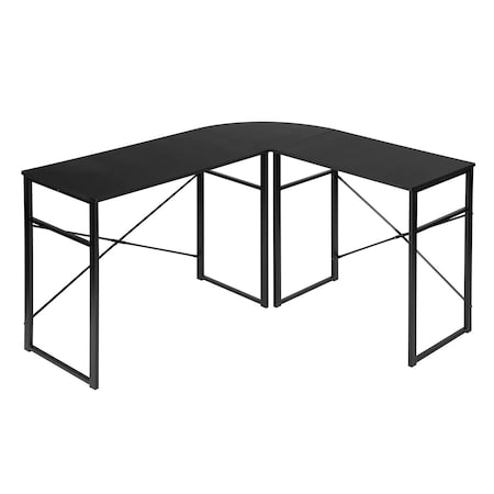 Homeroots Modern Geo Black L Shape Computer Table 475984