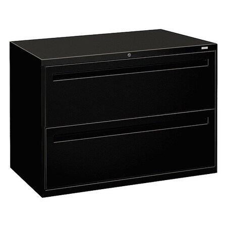 Hon 42" W 2 Drawer File Cabinet, Black, A4/Legal/Letter H792.L.P