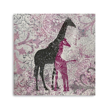 Homeroots Exotic Pink Giraffes Unframed Print Wall Art 398841