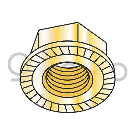 Oxoxo 5/16-18 Serrated Flange Hex Lock Nuts Case Hardened HR15N 78/90 Zinc Yellow and Bake, 1500PK 414896
